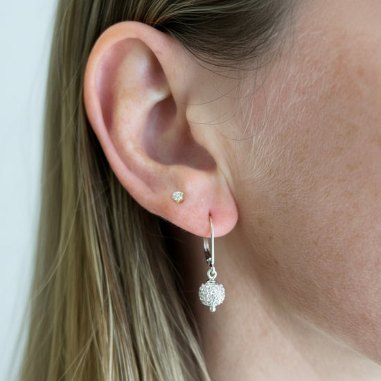 Cape Cod Pavé Diamond Ball Earrings