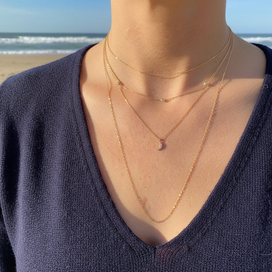 Petite Pave Diamond Necklaces