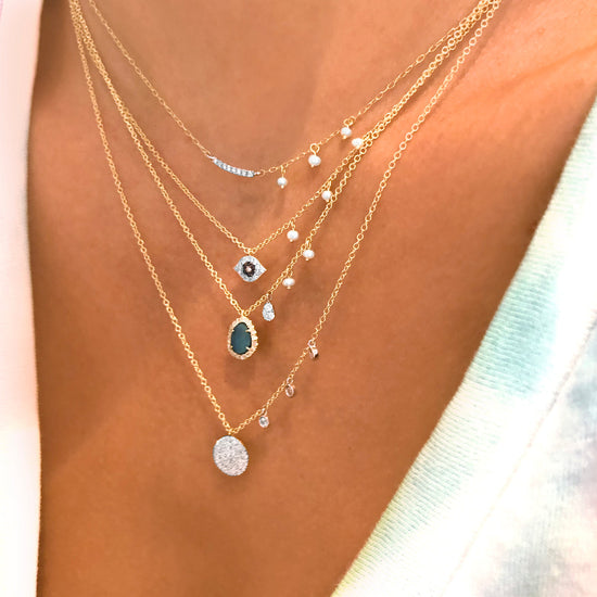 Opal + Diamond Dainty Necklace | By Meira T