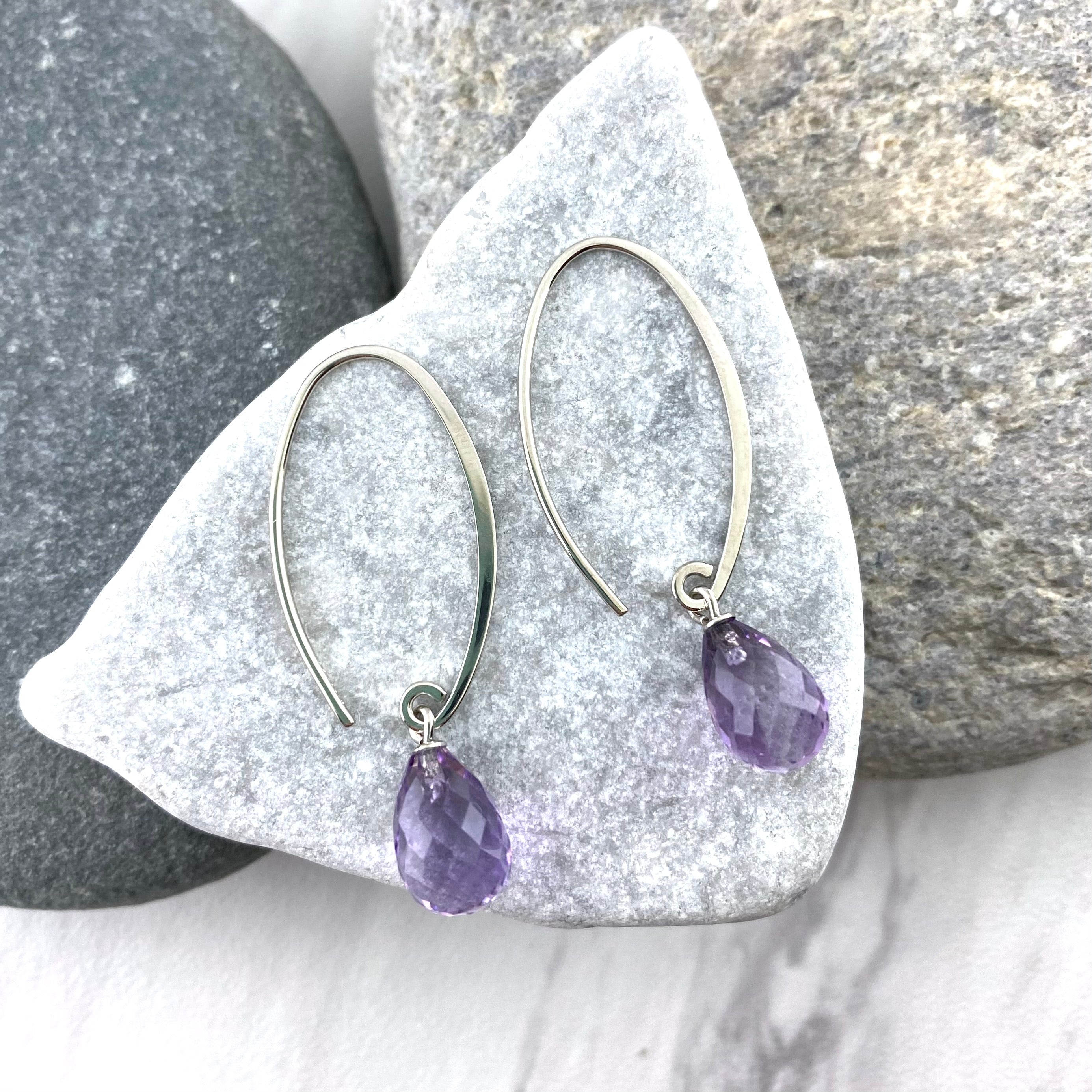 Sterling Silver 2Ctw African 2024 Amethyst Earrings