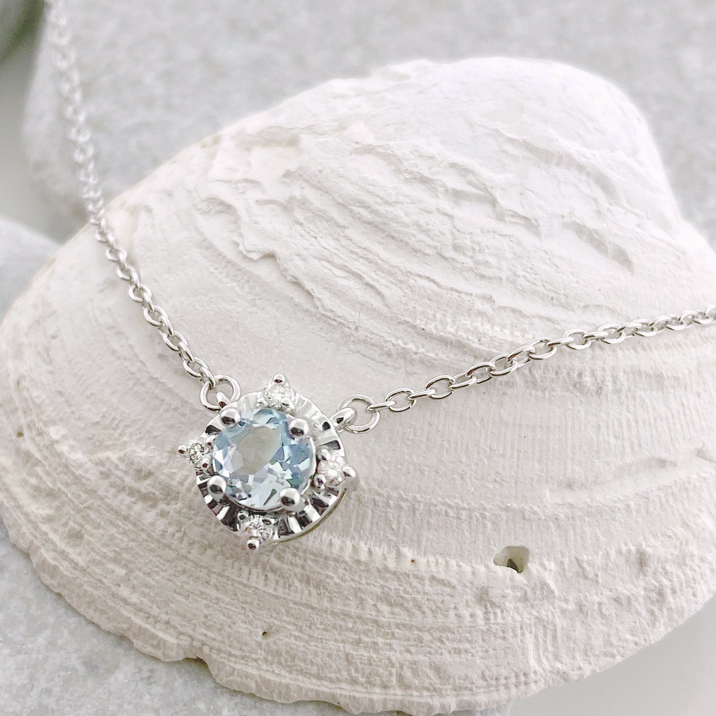 Sterling Silver Aquamarine Diamond Necklace – Cape Cod Jewelers