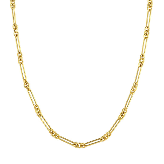 14k Gold Paper Clip Link Necklace