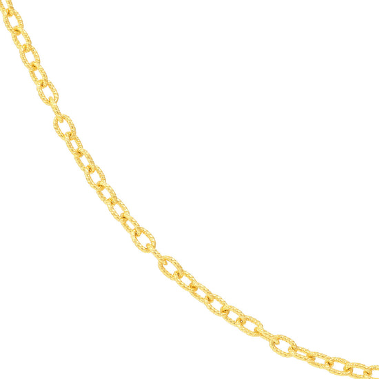 14k Gold Textured Rolo Chain