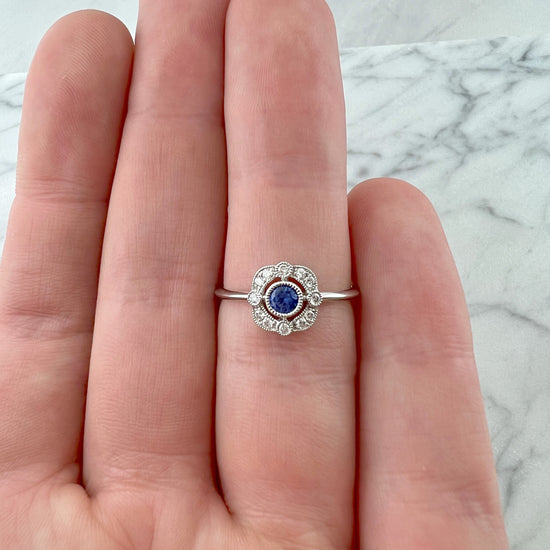 Vintage Inspired Sapphire Ring