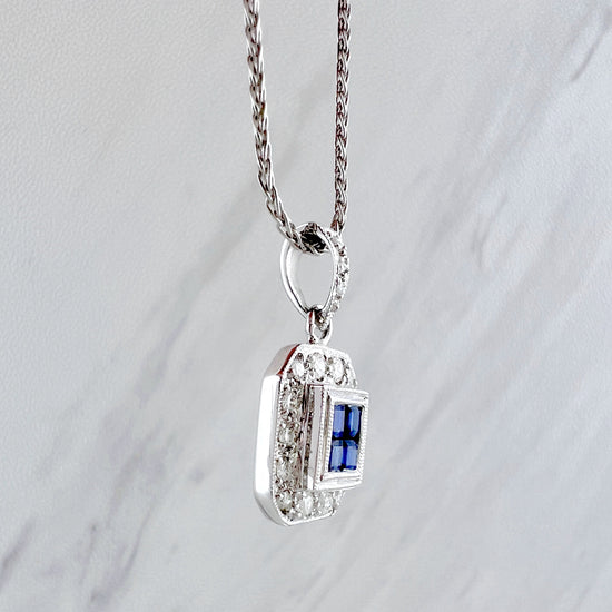 Sapphire Cluster Necklace