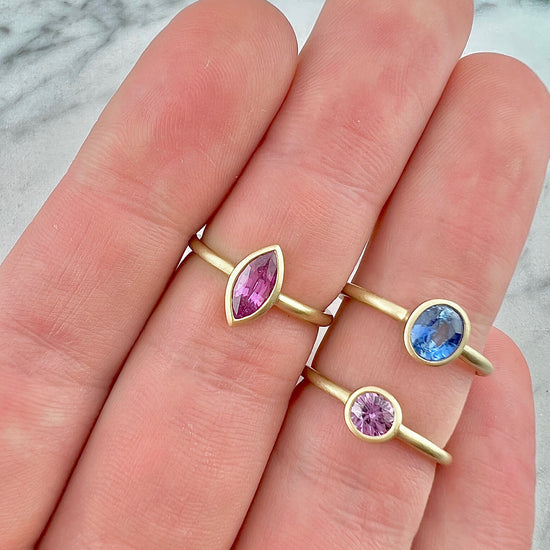 Pink Sapphire Bezel Ring