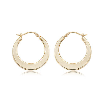 14K Gold Flat Hoops