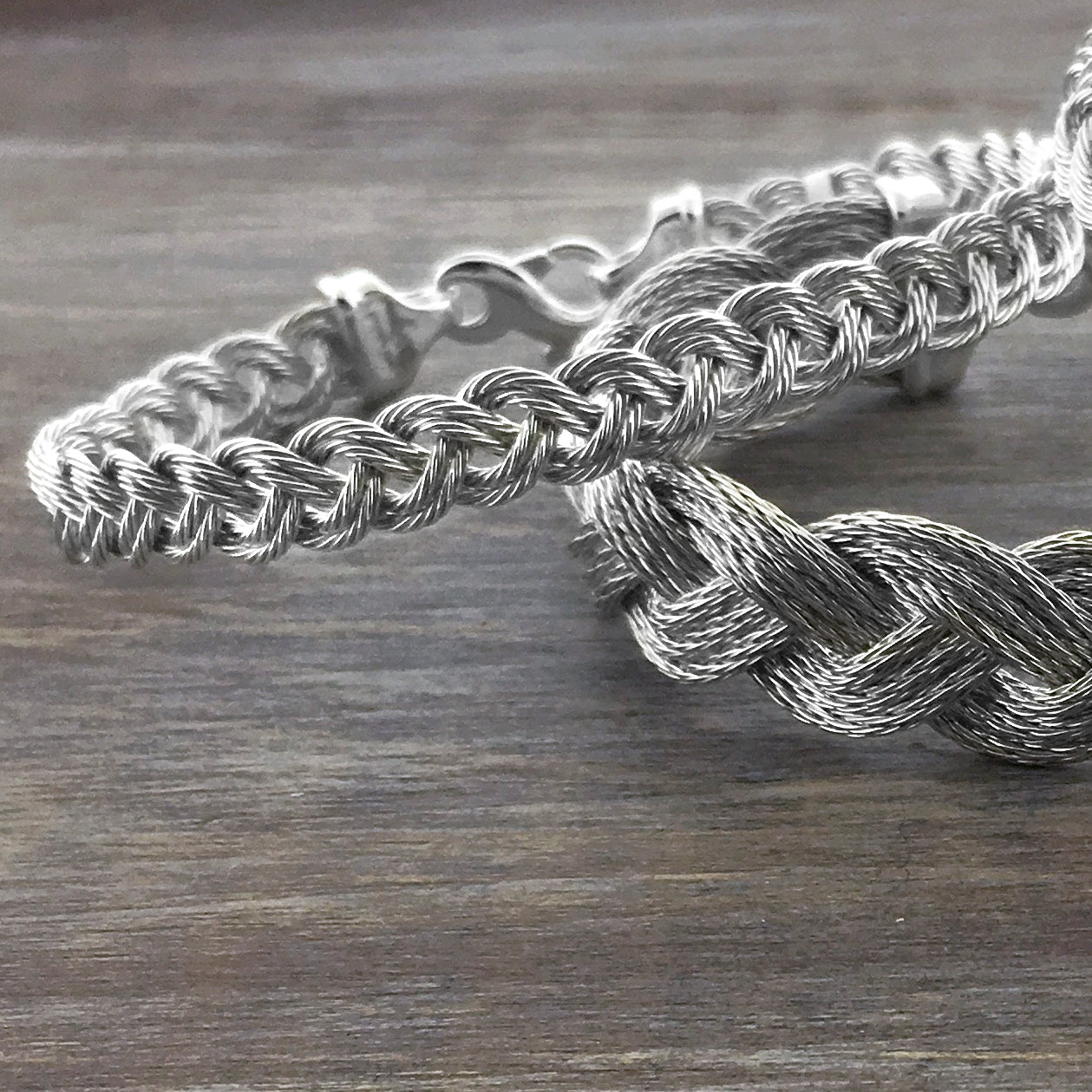 Sterling Silver Braided Nautical Rope Bracelet (2 Strand) 6.5