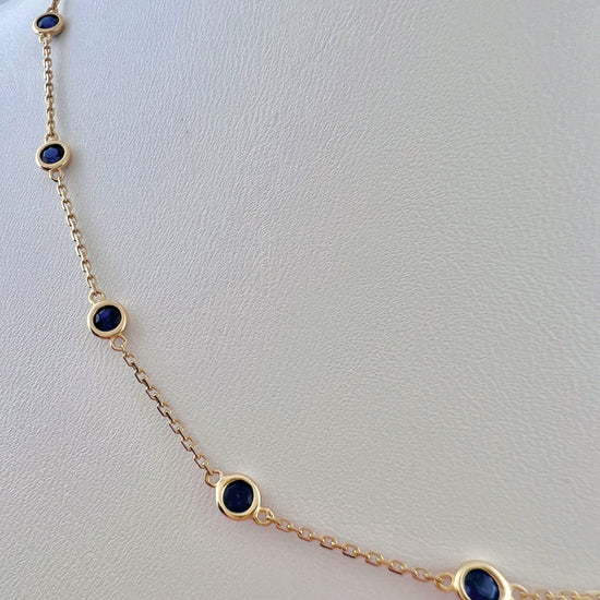 Sapphire Station Necklace