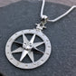 Sterling Silver Compass Rose Necklace