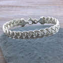 Bracelet En Argent Tressé SAILBRACE Runner - Design Chromé Moderne, Longueur Réglable 24 Cm - 4
