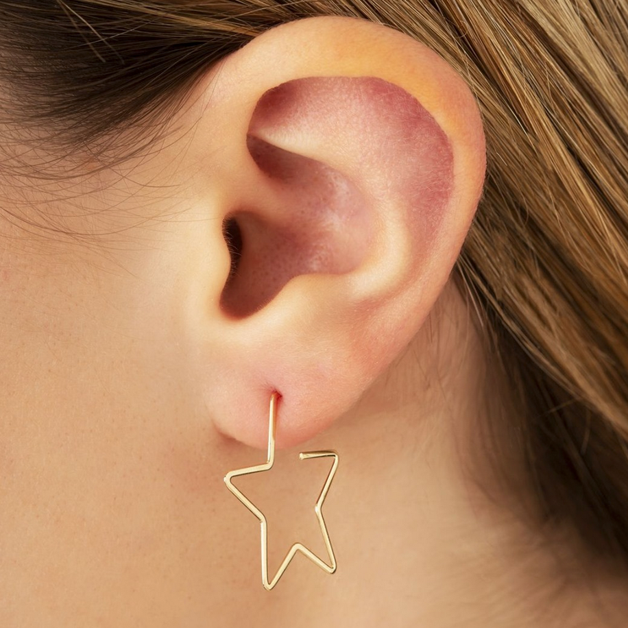 14K Gold Moon Star Wire Earrings – Cape Cod Jewelers