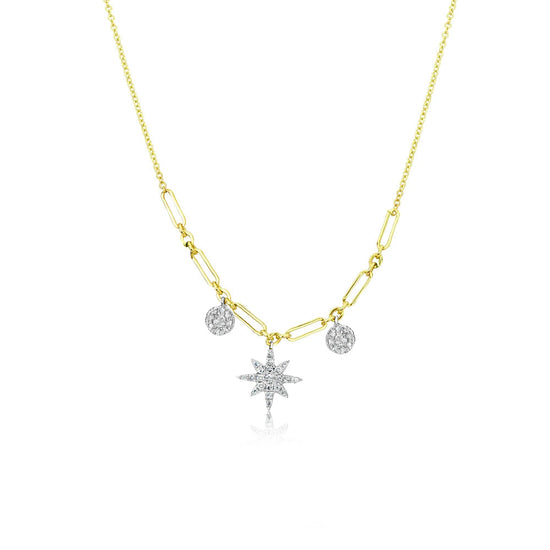 Diamond Starburst Duo Chain Necklace | By Meira T
