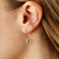 14K Mini Sweep Blue Topaz Earring
