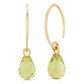 14k Gold + Peridot Mini Swoop Drop Earrings