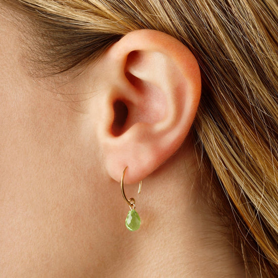 14K Peridot Mini Swoop Earrings