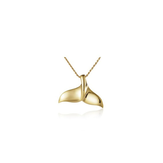 14k Gold Petite Whale Tail Necklace