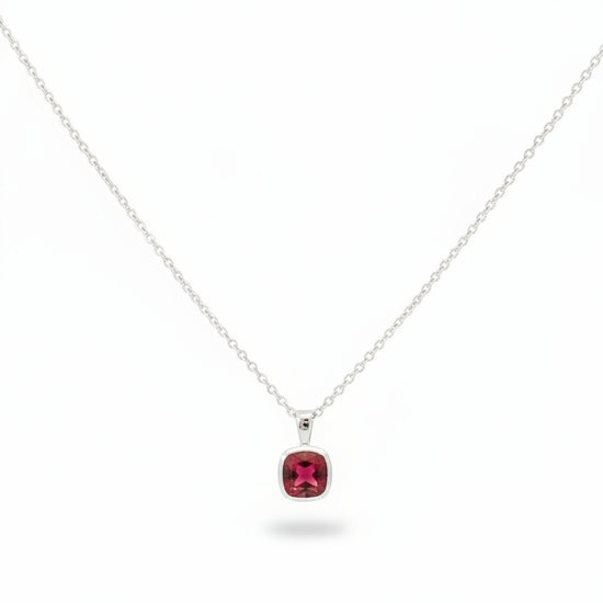 Rhodolite Garnet Bezel Necklace