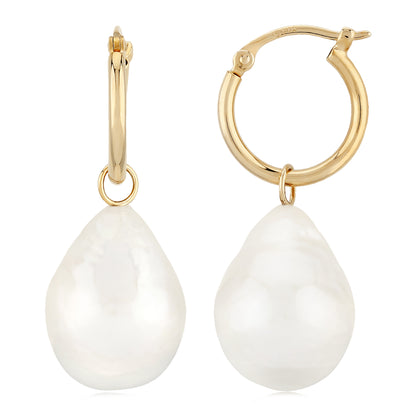 14K Baroque Pearl Drop Earring