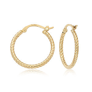 14K Gold Twisted Hoop Earrings