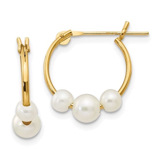 Petite Gold + Pearl Hoops