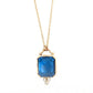 Bright Sea Blue Topaz + Diamond Necklace