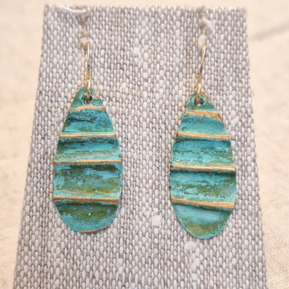 Ocean Treasure Patina Teardrop Earrings