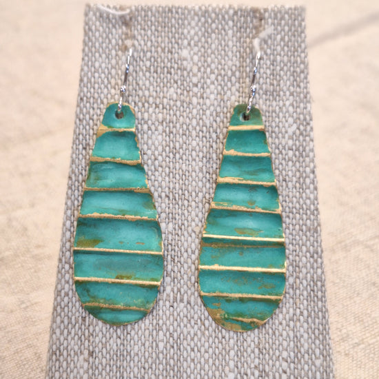 Ocean Treasure Patina Midi Teardrop Earrings