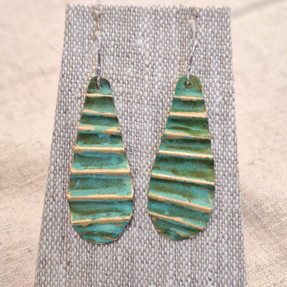 Ocean Treasure Patina Midi Teardrop Earrings