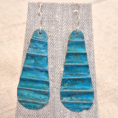 Ocean Treasure Patina Long Teardrop Earrings