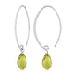 Sterling Silver + Peridot Swoop Drop Earrings