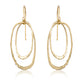 14K Gold Hammered Oval Drop Earrings