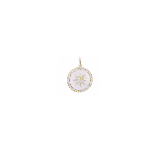 Diamond + Mother of Pearl Compass Charm