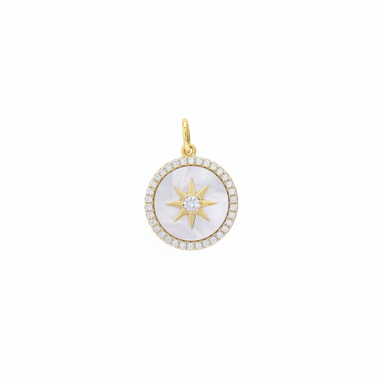 Diamond + Mother of Pearl Compass Charm