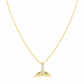 14k Gold Cable Chain with Diamond Whale Tail Pendant - V Shape