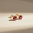14k Ruby Stud Earrings - Warm Lighting