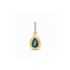 14k yellow gold London blue topaz water drop charm with diamond enhancer and generous white space