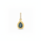 14k yellow gold London blue topaz water drop charm with diamond enhancer and generous white space