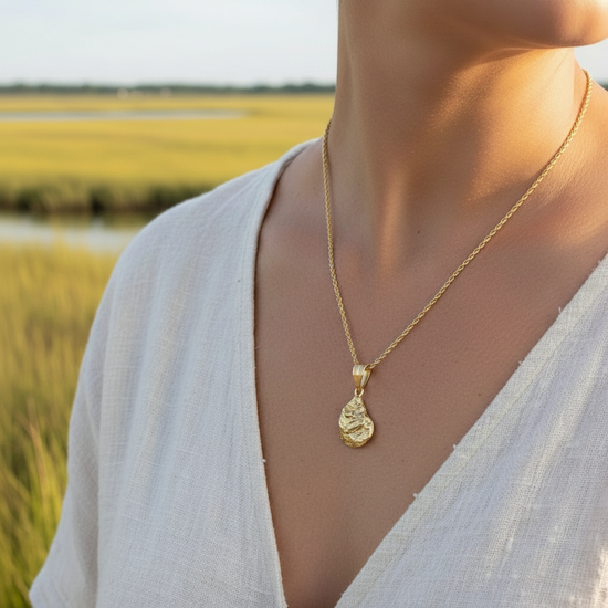 14K 3D Oyster Necklace