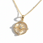 14K Gold + Diamond Sunburst Compass Pendant