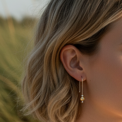 Fish Hook Earrings 14k Gold + Sterling Silver Fish Hook Earrings 14k Gold + Sterling Silver