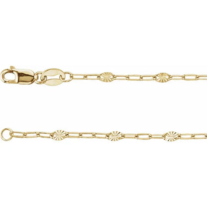 14K Gold-Filled Starburst Mirror Paperclip Chain