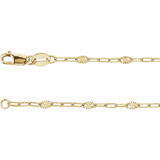 14K Gold-Filled Starburst Mirror Paperclip Chain