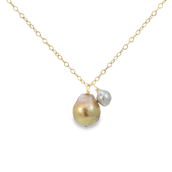 Warm Glow Pearl Duo Necklace