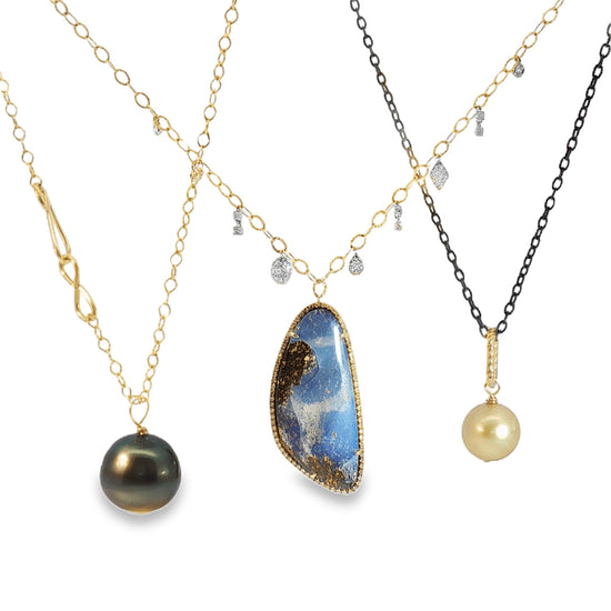 Boulder Opal + Diamond Statement Necklace