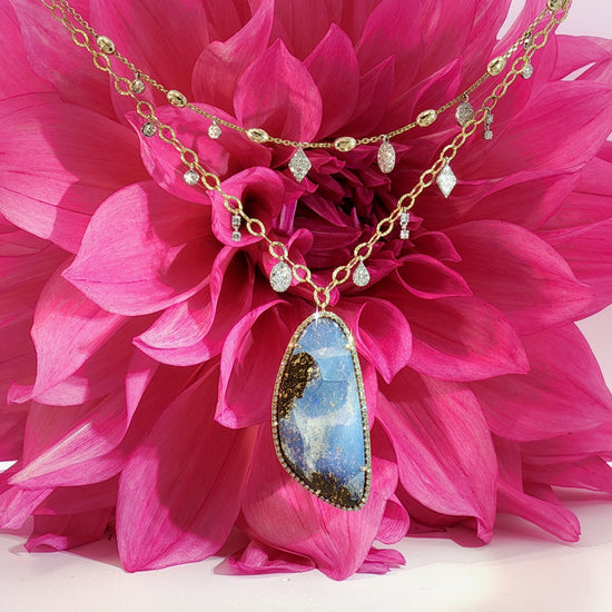 Boulder Opal + Diamond Statement Necklace