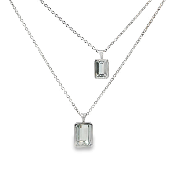 Emerald Cut Crystal Quartz Necklace