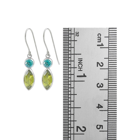 Green Topaz + Peridot Gem Drop Earrings