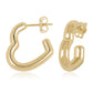 14k Gold Open Heart Hoops