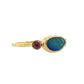14K Australian Opal + Pink Sapphire Ring